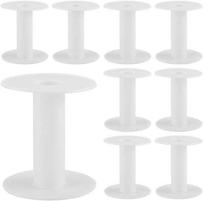 Lege Plastic Spoelen - Draad Organizers - Ambachten en Naaien - Duurzaam en Herbruikbaar - 68 x 74 mm - Wit