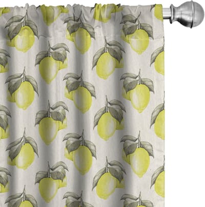 ABAKUHAUS Natuur Voorhangen – Geometrische print – 2x75x245 cm – microvezel