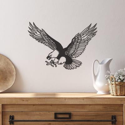 Wanddecoratie Adelaar - Muurdecoratie Vogel Adelaar - Muurdecoratie Hout - Wanddecoratie Hout - Muurdecoratie Woonkamer - Wanddecoratie Woonkamer - Wanddecoratie Industrieel - Wanddecoratie Dieren - Home Decor - Wall Line Art - 42 x 29 cm