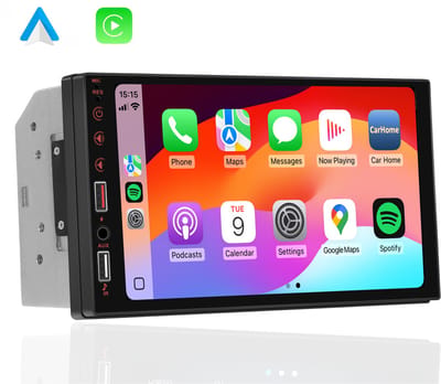Boscer Autoradio 2Din Universeel - Apple Carplay & Android Auto (Draadloos) - 7 Inch HD IPS Touchscreen - USB - AUX - Bluetooth - Toegang tot YouTube - Achteruitrijcamera