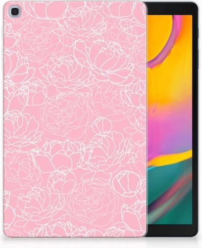 Samsung Galaxy Tab A 10.1 (2019) Siliconen Hoesje White Flowers