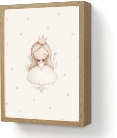 Nachtlampje 30x40 cm - Kinder lamp - Ballerina - Prinses - Stippen - Tafellamp kinderkamer draadloos - Slaapkamer lampje - Bedlamp kinderen - Kinderlampje - Wandlamp babykamer - Nachtlampjes