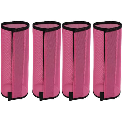 4 stuks paardenvliegenbeschermers, ademend, comfortabel, scheurbestendig, fijnmazig, beschermend, paardenvliegenleggings rozerode kleur
