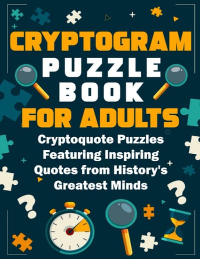 Cryptogram Puzzelboek voor Volwassenen met 500 Citaten voor Geheugenverbetering