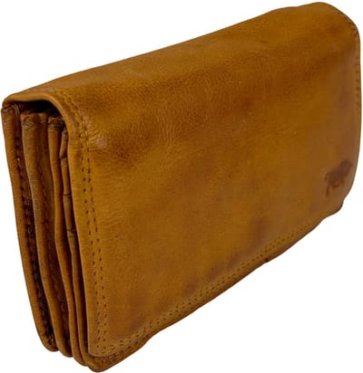 Cognac leren damesportemonnee - Luxe en zachte portemonnee van soepel leer - Arrigo damesportemonnee