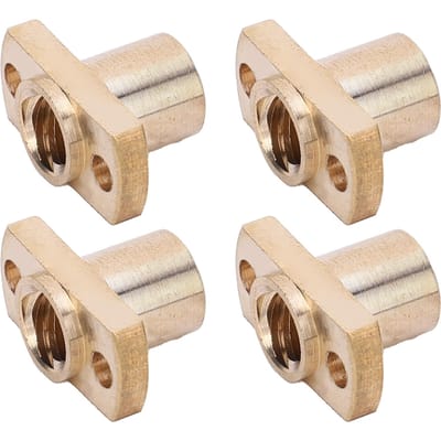 4 Stuks Trapeziummoer T8 Messing H Flens Hardware Bevestigingsmiddelen 3D Printer Accessoires 8mm