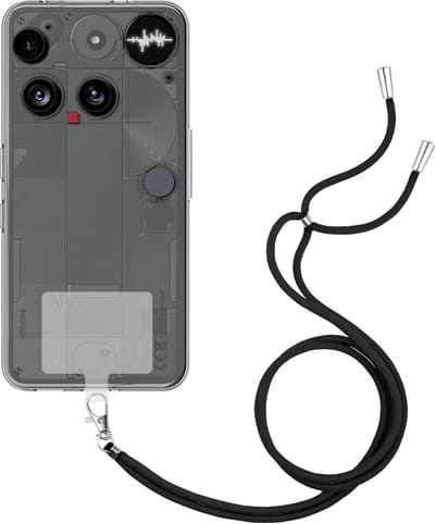 Just in Case hoesje met koord geschikt voor Nothing Phone (3) Hoesje met Koord - Flexibele Case - Transparant