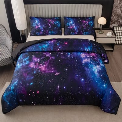 Vavida Dekbedovertrek - Eenpersoons - 140 x 200 - Sterrenstelsel - Ruimte - Heelal - Galaxy