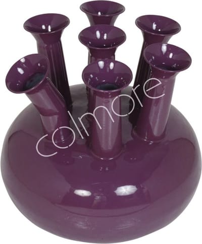 Colmore by Diga paarse emaille toetervaas met 7 tuiten