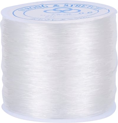 Elastisch transparant rijgdraad, 0.6mm, 1 grote rol van 100 meter, topkwaliteit – Kralen rijgen voor armbanden – Elastiek – Hobby draad – Zelf sieraden maken – DIY