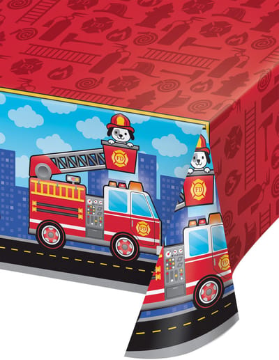 BIGIEMME SRL - Plastic tafelkleed brandweerwagen 137 x 259 cm voor verjaardag