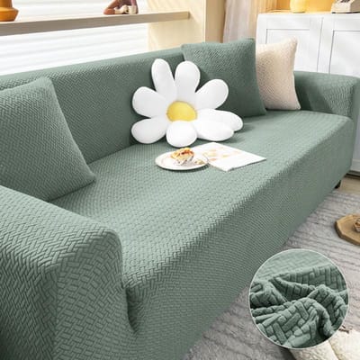 Bankhoes voor Woonkamer Elastische Dikke Jacquard Bankhoes voor Bank L-vormige Hoekbankhoes 1/2/3/4-zits Bankhoes 1 Seater 90-140cm