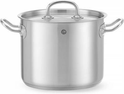 HENDI Kookpan hoog – met deksel – 5L – inductiegeschikt – koelblijvende handgrepen – Ø200x160 mm