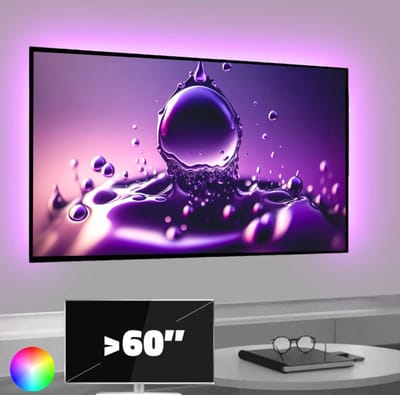 TV ledstrip USB - groter dan 60 inch - 3 strips - RGBWW - Inclusief IR afstandsbediening - Plug&Play - TV backlight led strip