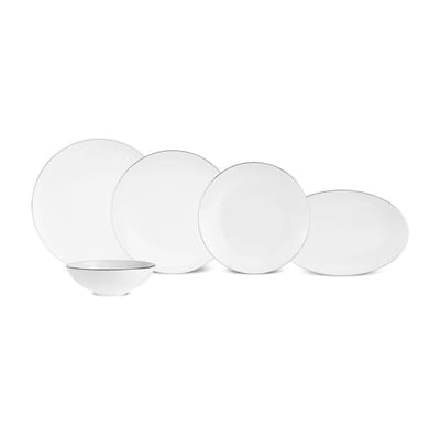 Karaca Fine Pearl Extra Chanak - 55-Delige Serviesset voor 12 Personen – Platin - Moderne Dinerset
