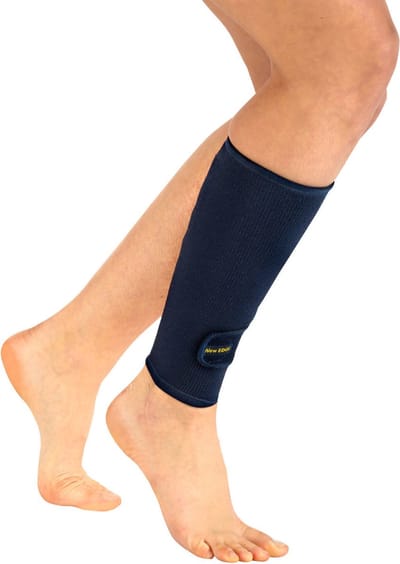 Pavis New Edge Kuit Bandage - Onderbeen Compressiekous - Kuitbrace Katoen - Kuitspier Steun - Zwart Maat XL