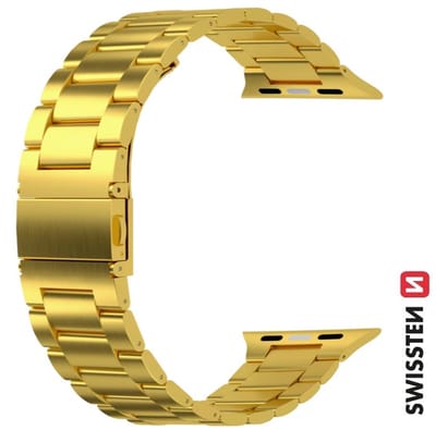 Swissten bandje geschikt voor Apple Watch 38-41mm Metal Band - 46000304 - Gold