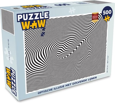Puzzel Optische illusie met golvende lijnen - Legpuzzel - Puzzel 500 stukjes