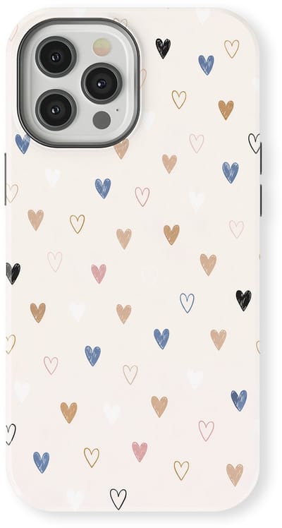 Tough Hoesje met Hartjes geschikt voor iPhone 12 Pro | Little Love Tough Case Geschikt voor Mag | Hartjes Print Backcover geschikt voor iPhone 12 Pro Heart Harmony