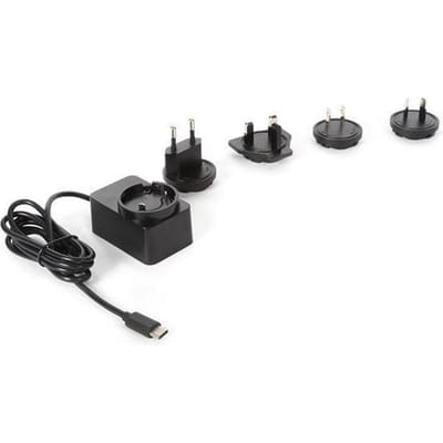 HQ-Power Compacte lader met USB-C-aansluiting, met 4 reisstekkers, geschikt voor Australië, Europa UK en US, 5 V 2.5 A 15 W, zeer laag energieverbruik, compact ontwerp, ideaal voor onderweg, compatibel met Raspberry Pi 4, kabel 150 cm, wit