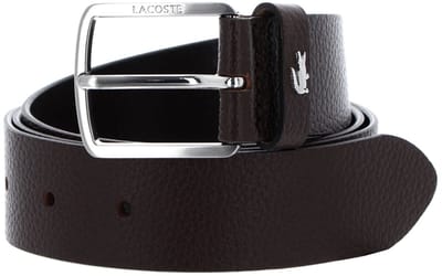 LACOSTE Leren Riem Elegance Grained Leather Belt W90 Marron Donkerbruin