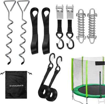 Verankeringsset Camperluifel - Tent Haringen Set - Stabiliteit Kamperen - Veelzijdige Bodemcompatibiliteit - 11-delig - Grijs