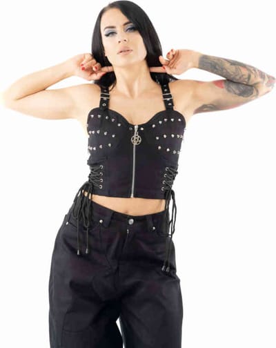 Heartless - Kahlo Mouwloze top - XL - Zwart