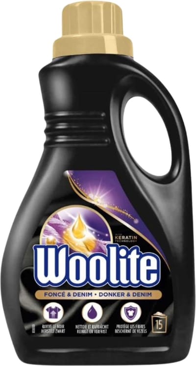 Woolite Dark - Vloeibaar Wasmiddel - Met Keratine - Donkere & Denim Was - 15 Wasbeurten - 0,9L