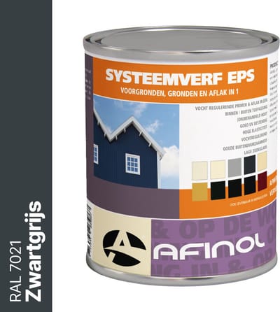 Afinol Systeemverf-Schakelverf Zwartgrijs (RAL 7021) 750 ml