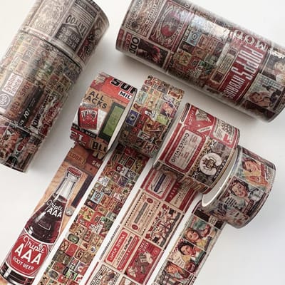 4 Rollen Vintage Washi Tape Set Decoratief Voor Scrapbooking Benodigdheden Journals Planners DIY Knutselwerkjes Antieke Japanse Masking Tapes