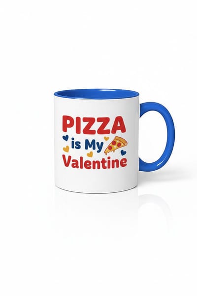 Unieke "Pizza is My Valentine" Mok | Grappige Valentijn Koffiemok | Cadeau voor Pizza Liefhebbers