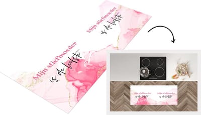 Keukenloper - Loper keuken - Quote - Stiefmoeder - Mijn stiefmoeder is de liefste - 120x50 cm - Keukenloper vinyl
