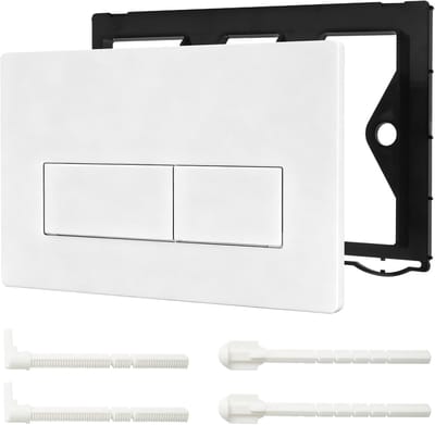 WC Bedieningsplaat - Reserveplaat Spoeling - Toilet Onderhoud - Dubbele Hoeveelheid Spoeling - 24.6 x 16.4 cm - Wit