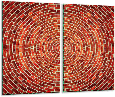 TMK ArtDeko - Glas Snijplank - 2x 30x52cm - Levendige Kleuren - Decoratief