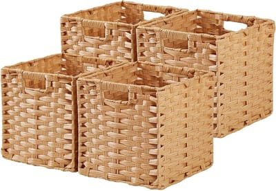 Opbergdozen van 31 cm voor Kallax kast, rieten effect, duurzame opbergmanden, schimmelbestendig en gemakkelijk schoon te maken, 31x31 cm