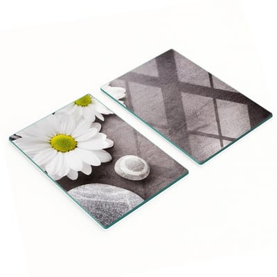 Geharde multifunctionele decoratieve glazen borden Gerbera 2x40x52 cm