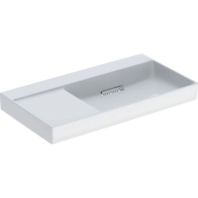 Geberit ONE washbasin 90 cm, horizontal outlet, without tap hole, without overflow, shelf left 505.044.00.1