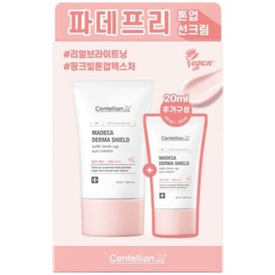 Centellian24 Madeca Derma Shield Crème Solaire Teintée Sécuritaire SPF50+ PA++++ 40ml + 20ml Set Duo Protection UV Éclaircissante pour une Peau Radiante