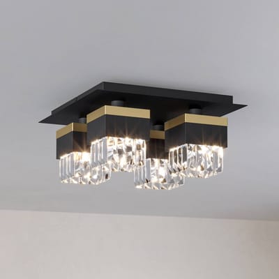 EGLO Barrancas Plafondlamp - E14 - 38 cm - Zwart|Goud