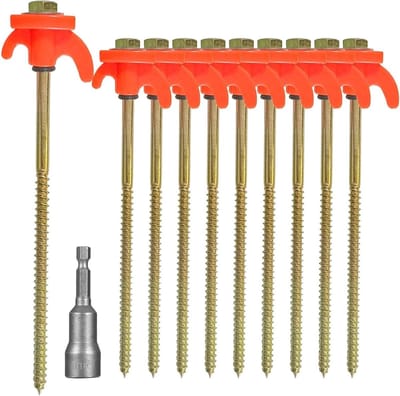 Draaibare tentharingen met schroefdraad - 10 stuks voor tent grondankers - Metaal - Picchschroefdraad