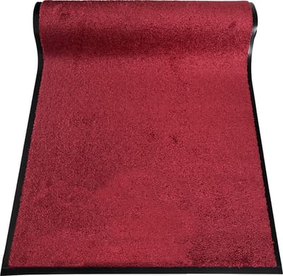 JYG - Deurmat binnen - 90x150cm - CLEANWASH ROOD - Belgische Droogloopmat in Extra Grote Maten – Superabsorberend Polyamide, Antislip Vinyl Rug, 3 Kleuren, Diverse Lengtes en Breedtes – Luxe Afwerking in Eigen Atelier