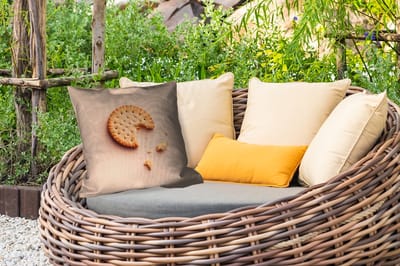 Buitenkussen - Koekje - Kruimels - beige - 45x45 cm - Weerbestendig