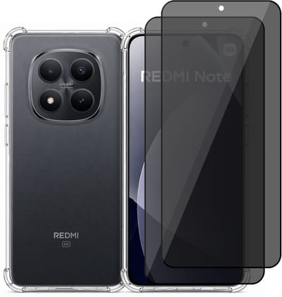 Hoesje geschikt voor Xiaomi Redmi Note 15 4G / Note 15 5G / Poco M8 5G – CrystalClear Back Cover – Schokbestendig – 2 Stuks Privacy Screenprotector Full Cover