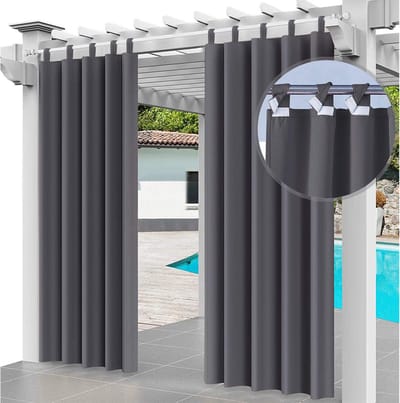 Buitengordijn set van 2 - Grapit - Buitengordijnen Waterdicht - Outdoor Gordijnen - Tuindecoratie - Verduisterend - 220 x 155 (H x B) per gordijn