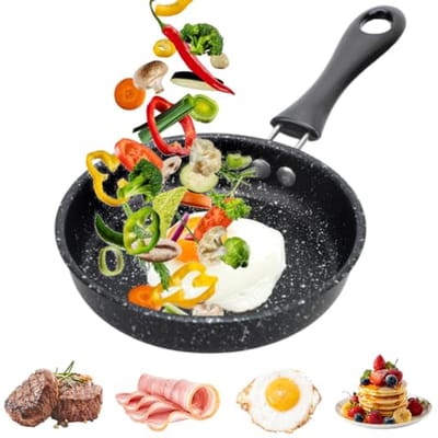 Kleine Mini-Braadpan 12 cm voor Spiegeleieren en Omeletten - Inductie, Draagbaar en Antiaanbaklaag