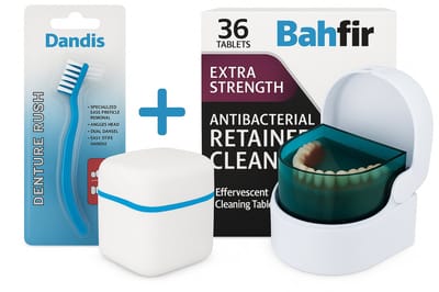 Frisse Glimlach 4-in-1 – Complete Kunstgebit Reiniger Set met Ultrasoon Apparaat, Reinigingstabletten, Borstel & Bakje – Voor Beugels & Protheses