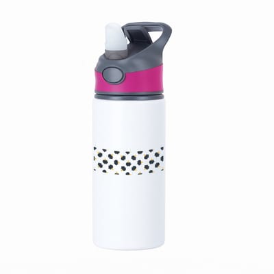 Hacebo® - Zwarte piggy banks waterfles met rietje roze - Varken - iemand die van geld houdt - cadeau voor iemand die houdt van geld - verjaardagscadeau - gift - geschenk - water fles - 650ML