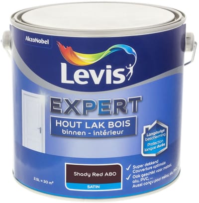 Levis - Expert Hout Lak Binnen Satin Mix - Shady Red A80 - Mengverf - 2,5 L