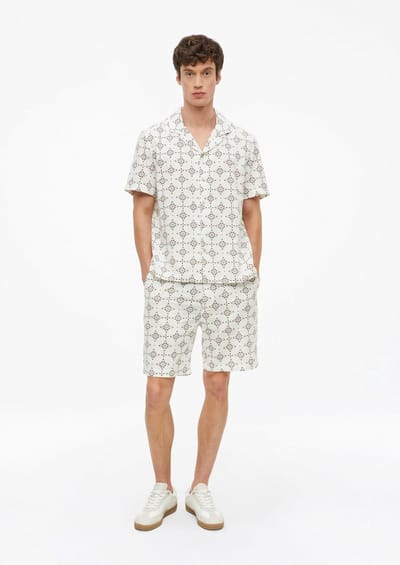 s.Oliver - male - Detroit: Gestructureerde shorts met een all-over print