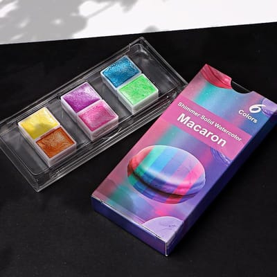 Aquarelverfset 6/12 kleur metallic glitter voor kunstenaars School briefpapier Graffiti Tool Effen pigment kunstbenodigdheden